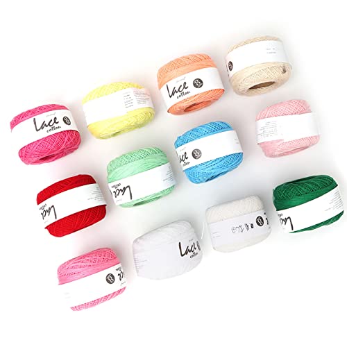 EBTOOLS Lace Line Baumwollhand Gehäkete Sommerseide Dünne Linie mit 12 Lebendigen Farben Zum Handwerk und Nähen (#13) von EBTOOLS