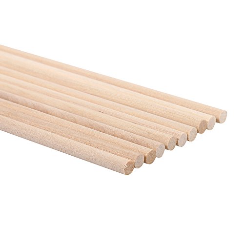 EBTOOLS Rundes Modell, Natur, Holzstäbe (10 Stück) Modellstäbe aus weißem Birkenholz, Holzstäbe, zum Basteln, Modellbau, Spiele (10 mm x 30 cm) von EBTOOLS