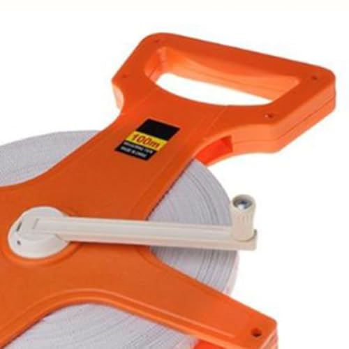 EBTOOLS Tragbares Handkurbelbandmaß mit Spike, Fasermessung für Konstruktion und Holzbearbeitung, 12,5 Mm Breite 50 Meter (100 Meter) von EBTOOLS