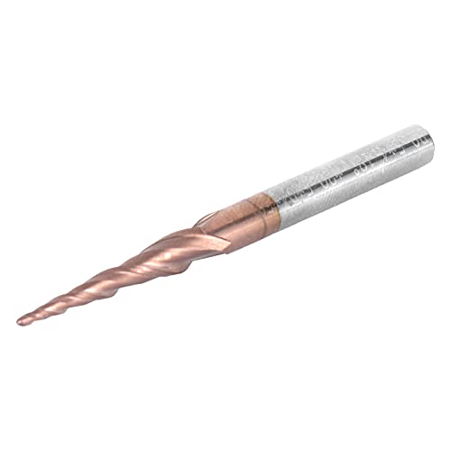 EBTOOLS Verjüngte Nasenendmühle CNC -Router -Bits mit Antiken Messingbeschichtung Zum Präzisen Schneiden und Rillen und Stilvollen 2 Flötenwerkzeugen von EBTOOLS