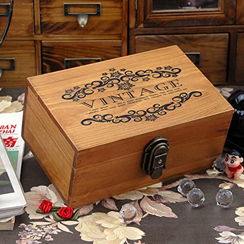 EBTOOLS Vintage Holzspeicherbox mit Wunderschönem Druck - für Wohnkultur-, Organisations- und Fotografie Requisiten (Kleine gebackene Französisch) von EBTOOLS
