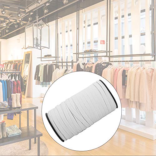 Premium 8mm 00-Yard-Elastizitätsband für das Nähen, Ideal für Kleidung, DIY-Projekte und Fußgänger (WHITE) von EBTOOLS