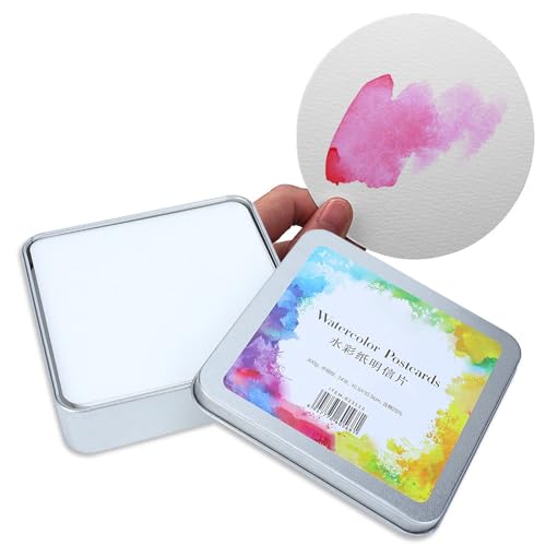 Säure Kalt Gepresst Reine Baumwoll -Aquarelle 25 Cm für Kunstherstellung - Vielseitig & Auswahl (Quadratische Eisenbox 24/Stück) von EBTOOLS