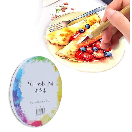 Säure Kalt Gepresst Reine Baumwoll -Aquarelle 25 Cm für Kunstherstellung - Vielseitig & Auswahl (Rundschild Aquarellbuch 10,5 cm/24 Bilder) von EBTOOLS