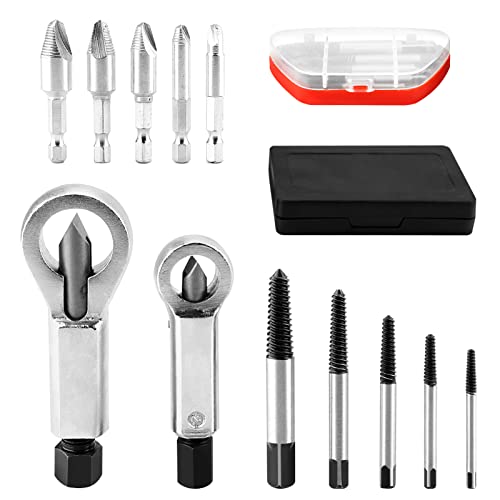 Schraubenausdreher Set, Schraubenentferner 12-teiliges Muttern-Splitter-Kit-Set Extractor Remover Tool zum Entfernen von verrosteten beschädigten Bolzen Schraubenausdreher Set, Schraubenentferner 12-teiliges Muttern-Splitter-Kit-Set Extractor Remover Tool zum Entfernen von verrosteten beschädigten Bolzen von EBTOOLS