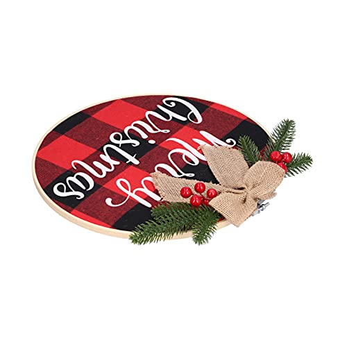 Weihnachts -Rund -Tür -Schild mit Leinen Bowknot - für Urlaubsdekoration und Festliche Ence von EBTOOLS