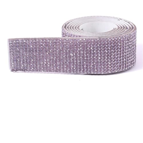 Kunstkristall Strassstein DIY Self Adhesive Glitter Diamond Sticker Tape Pack of 1 Multicolor Multiple Sizes(Crystal purple,6 row drills) von EBZFASO