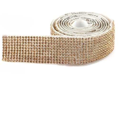 Kunstkristall Strassstein DIY Self Adhesive Glitter Diamond Sticker Tape Pack of 1 Multicolor Multiple Sizes(Crystal yellow,10 rows drills) von EBZFASO