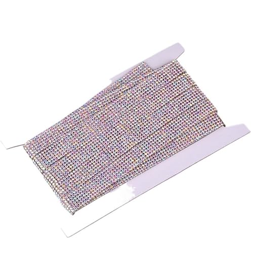 Kunstkristall Strassstein Glass Rhinestone Strass Trim Banding Ribbon 5 yards Multicolor Multiple Sizes(Crystal AB,10mm) von EBZFASO