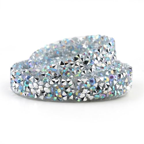Kunstkristall Strassstein Sewing Trim Strass Fix Tape Rhinestone Ribbon 2 Yards 1-4cm Multicolor Iron On(1cm - clear AB) von EBZFASO