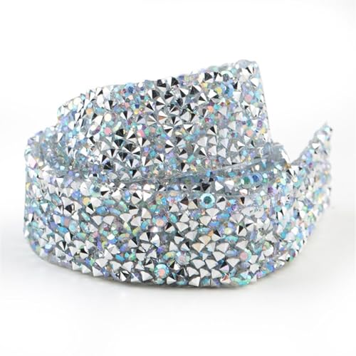 Kunstkristall Strassstein Sewing Trim Strass Fix Tape Rhinestone Ribbon 2 Yards 1-4cm Multicolor Iron On(2cm - clear AB) von EBZFASO