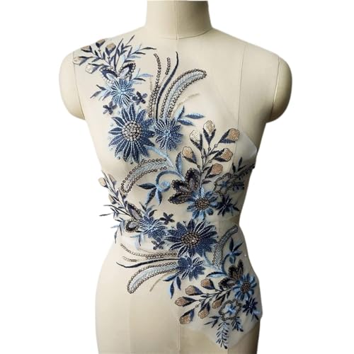 Spitzenapplikationen, Aufnäher, Nähperlen, Paillet 3D-Blumenquaste Perlen Strass bestickt Brautkleid Applikationen Spitzenapplikationen, Aufnäher, Nähperlen, Paillet 3D-Blumenquaste Perlen Strass bestickt Brautkleid Applikationen von EBZFASO