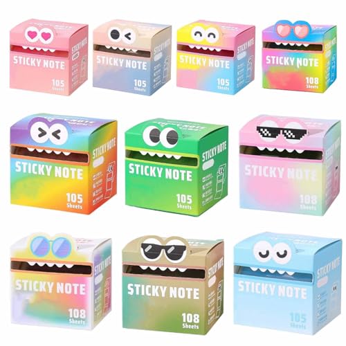 Niedliche Haftnotiz Mit Monster-Muster, Lustige Haftnotizen Mit Pastellfarbenen Tieren, Selbstklebende Notizblöcke Mit Cartoon-Motiven, Notizblöcke, Schreibwaren, Kleine Aufgabenliste(10pcs) von ECBLI