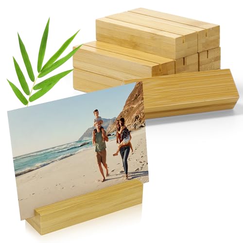 ECENCE 10 Stück Kartenhalter Holz - Bambus Tischkartenhalter für Tischnummern zur Hochzeit, Jugendweihe, Party - als Menü-, Foto- & Postkartenhalter ECENCE 10 Stück Kartenhalter Holz - Bambus Tischkartenhalter für Tischnummern zur Hochzeit, Jugendweihe, Party - als Menü-, Foto- & Postkartenhalter von ECENCE