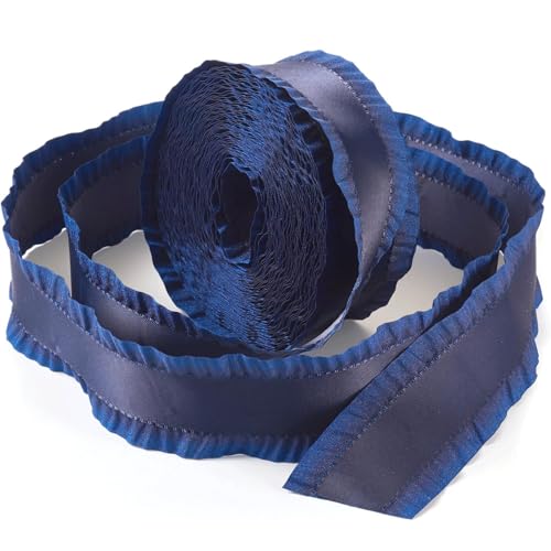 Geschenkband 9,1 m doppeltes Rüschenband, 3,8 cm, Geschenkverpackungsband, blaue Polyesterbänder für DIY-Kleid, Kopfbedeckung, Dekoration, Geschenkverpackung Geschenkband 9,1 m doppeltes Rüschenband, 3,8 cm, Geschenkverpackungsband, blaue Polyesterbänder für DIY-Kleid, Kopfbedeckung, Dekoration, Geschenkverpackung von ECFZTLAV