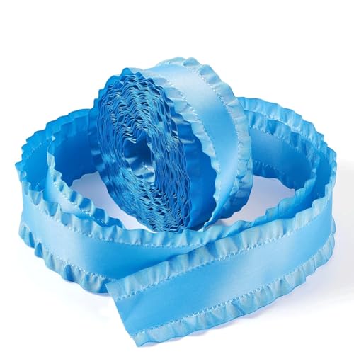 Geschenkband 9,1 m doppeltes Rüschenband, 3,8 cm, Geschenkverpackungsband, blaue Polyesterbänder für DIY-Kleid, Kopfbedeckung, Dekoration, Geschenkverpackung Geschenkband 9,1 m doppeltes Rüschenband, 3,8 cm, Geschenkverpackungsband, blaue Polyesterbänder für DIY-Kleid, Kopfbedeckung, Dekoration, Geschenkverpackung von ECFZTLAV