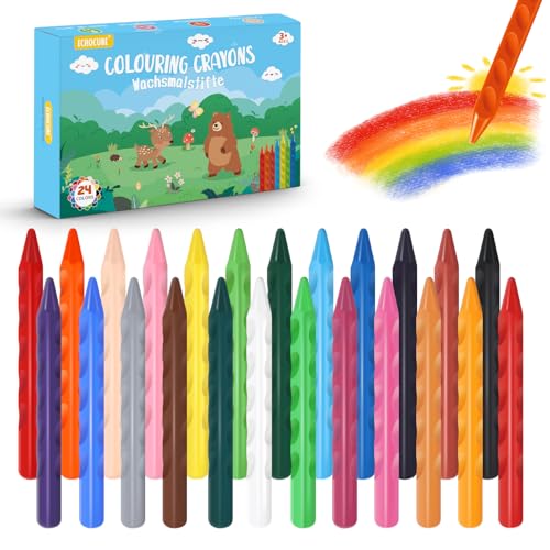 ECHOCUBE 24 Buntstifte und Wachsmalstifte für Kinder, Abwaschbare Farbstifte für Schule, Malen und Basteln, Ungiftige WachsMalstifte für Kinder, Satz mit Kinder-Buntstiften für Party-Tütenfüller ECHOCUBE 24 Buntstifte und Wachsmalstifte für Kinder, Abwaschbare Farbstifte für Schule, Malen und Basteln, Ungiftige WachsMalstifte für Kinder, Satz mit Kinder-Buntstiften für Party-Tütenfüller von ECHOCUBE