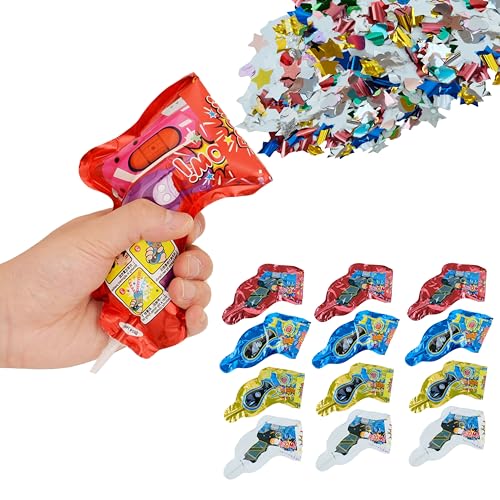 12 Stück Konfetti-Popper-Kanonen (zufällige Farben), Party-Konfetti, umweltfreundliches Material, perfekt für Familienfeiern, Geburtstage, Hochzeiten, Abschlussfeiern oder andere Partyfeiern von ECHOLUX