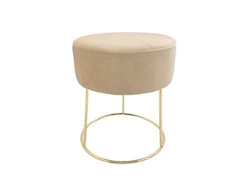 ECHTWERK runder Sitzhocker Marilyn, Polsterhocker aus Samtstoff, Schminkhocker mit Metallbeinen in Gold, Hocker geeignet für Schlaf- und Wohnzimmer, Fußhocker bis 150 kg belastbar, Creme ECHTWERK runder Sitzhocker Marilyn, Polsterhocker aus Samtstoff, Schminkhocker mit Metallbeinen in Gold, Hocker geeignet für Schlaf- und Wohnzimmer, Fußhocker bis 150 kg belastbar, Creme von ECHTWERK