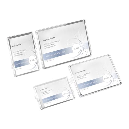 ECKEK Acryl-Etikettenhalter, Preisschild-Display, Schilderhalter, Datenkartenhalter, Anzeigenständer (C: 90 x 54 mm) von ECKEK