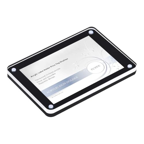 ECKEK Acryl-Etikettenhalter, Preisschild-Display, Schilderhalter mit 3M-Klebeband, Wandhalterung, Schwarz, 90 x 55 mm, 5 Stück ECKEK Acryl-Etikettenhalter, Preisschild-Display, Schilderhalter mit 3M-Klebeband, Wandhalterung, Schwarz, 90 x 55 mm, 5 Stück von ECKEK