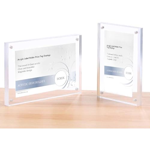 ECKEK Acryl-Etikettenhalter mit 3M-Klebeband, Wandhalterung, transparent, 150 x 100 mm, 5 Stück ECKEK Acryl-Etikettenhalter mit 3M-Klebeband, Wandhalterung, transparent, 150 x 100 mm, 5 Stück von ECKEK
