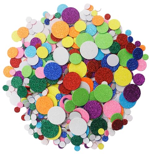 160 PCs Kleberkreise Aufkleber Glitzernder Schaumrunde Aufkleber Wandaufkleber Farbenfroher Aufkleber von ECMQS