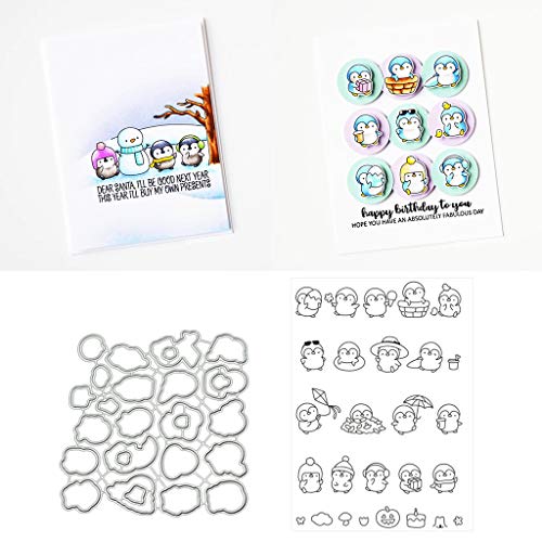 ECMQS 1 Satz Pinguin DIY Stanzschablonen Und Stempel Scrapbooking Stanzmaschine Schablonen Stanzformen Für DIY Scrapbooking Fotoalbum Dekor Karten von ECMQS