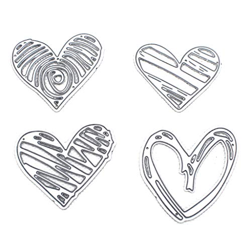 ECMQS 4 Stück Liebe Herz Stanzmaschine Stanzschablone, Scrapbooking Prägeschablonen Stanzformen Schablonen, Für DIY Scrapbooking Album, Schneiden Schablonen Papier Karten Sammelalbum Dekor ECMQS 4 Stück Liebe Herz Stanzmaschine Stanzschablone, Scrapbooking Prägeschablonen Stanzformen Schablonen, Für DIY Scrapbooking Album, Schneiden Schablonen Papier Karten Sammelalbum Dekor von ECMQS