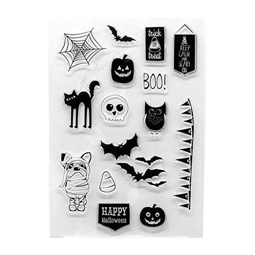 ECMQS Halloween DIY Transparente Briefmarke, Silikon Stempel Set, Clear Stamps, Schneiden Schablonen, Bastelei Scrapbooking-Werkzeug ECMQS Halloween DIY Transparente Briefmarke, Silikon Stempel Set, Clear Stamps, Schneiden Schablonen, Bastelei Scrapbooking-Werkzeug von ECMQS