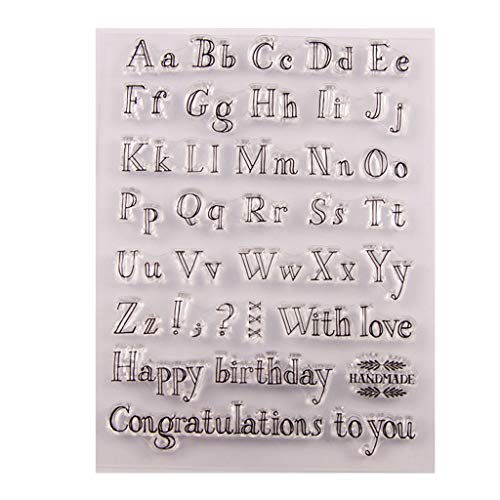 ECMQS Happy Birthday Alphabet DIY Transparente Briefmarke, Silikon Stempel Set, Clear Stamps, Schneiden Schablonen, Bastelei Scrapbooking-Werkzeug ECMQS Happy Birthday Alphabet DIY Transparente Briefmarke, Silikon Stempel Set, Clear Stamps, Schneiden Schablonen, Bastelei Scrapbooking-Werkzeug von ECMQS