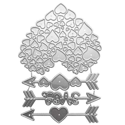 ECMQS Hohlherz-Präge-Stanzformen für Geburtstagskarten, Einladungen, DIY-Scrapbooking-Alben, Herzform-Stanzformen von ECMQS