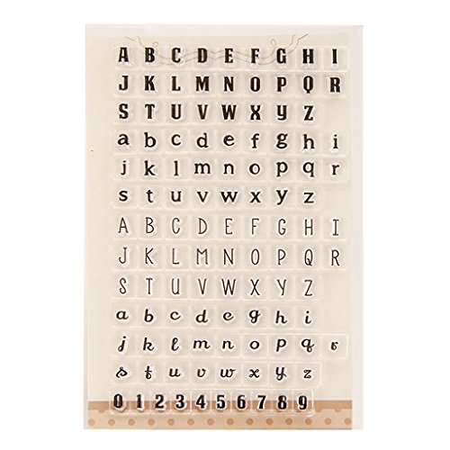 ECMQS Letters Numbers DIY Transparente Briefmarke, Silikon Stempel Set, Clear Stamps, Schneiden Schablonen, Bastelei Scrapbooking-Werkzeug von ECMQS