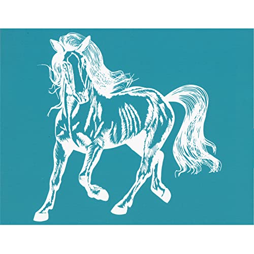 ECMQS Tier Pferd Selbstklebend Siebdruck Schablone Mesh Transfers für DIY T-Shirt Kissen Stofftaschen Textilmalerei - T-Shirts oder Leinwand von ECMQS