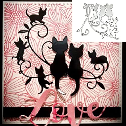 Katzen DIY Stanzschablone, Scrapbooking Prägeschablonen Stanzformen Schablonen Für Scrapbooking, Fotopapier, Karten, Handwerk Prägen von ECMQS