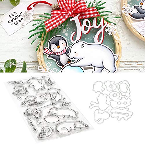 Schneezeit 1 Satz DIY Stanzschablonen Und Stempel Scrapbooking Stanzmaschine Schablonen Stanzformen Für DIY Scrapbooking Fotoalbum Dekor Karten von ECMQS