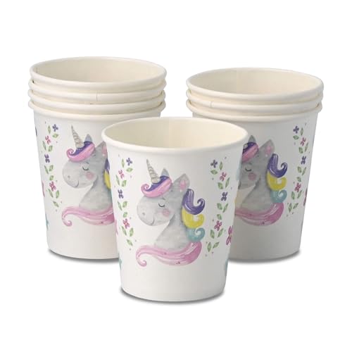 ECOFIESTA 24x Pappbecher für Kindergeburtstage 200 ml Einhorn - Papierbecher plastikfrei - Einhorn-Deko Kindergeburtstag, Einwegbecher 0,2 ECOFIESTA 24x Pappbecher für Kindergeburtstage 200 ml Einhorn - Papierbecher plastikfrei - Einhorn-Deko Kindergeburtstag, Einwegbecher 0,2 von ECOFIESTA