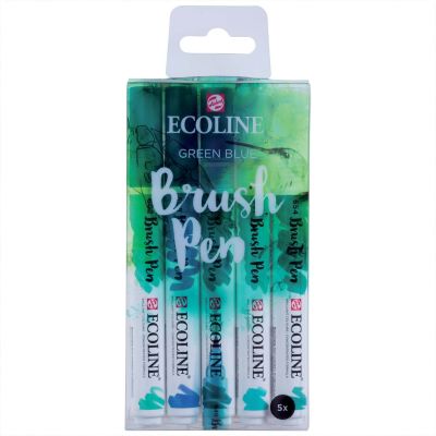 ECOLINE Brush Pen Set 5 Stück grün-blau von Royal Talens