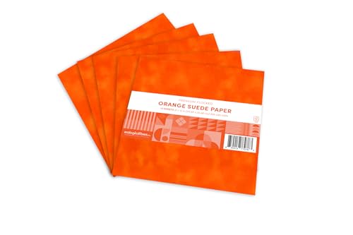 Ecological Fibers Premium beflocktes Wildlederpapier, 30,5 x 30,5 cm, Orange, 10 Stück von ECOLOGICAL FIBERS, INC.