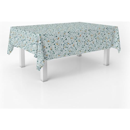 ECOMMERC3 Fleckabweisende Tischdecke für rechteckigen Tisch, Größe 100x140 cm | Schmutzabweisende Tischdecke, extra weich und wasserdicht, Alcoa BLAU von ECOMMERC3
