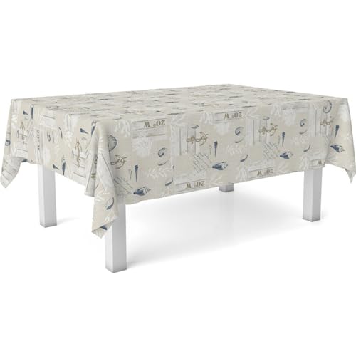 ECOMMERC3 Fleckabweisende Tischdecke für rechteckigen Tisch, Größe 100x140 cm | Schmutzabweisende Tischdecke, extra weich und wasserdicht, NARCEA BLAU von ECOMMERC3