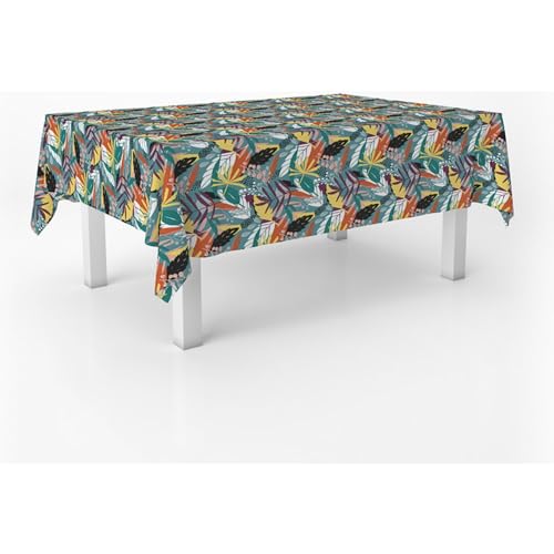 ECOMMERC3 Fleckabweisende Tischdecke für rechteckigen Tisch, Größe 100x140 cm | Schmutzabweisende Tischdecke, extra weich und wasserdicht, Navia BLAU von ECOMMERC3
