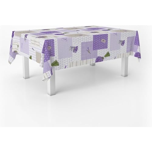ECOMMERC3 Fleckabweisende Tischdecke für rechteckigen Tisch, Größe 100x140 cm | Schmutzabweisende Tischdecke, extra weich und wasserdicht, Provence von ECOMMERC3