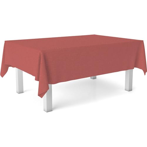 ECOMMERC3 Fleckabweisende Tischdecke für rechteckigen Tisch, Größe 100x140 cm | Schmutzabweisende Tischdecke, extra weich und wasserdicht, ROT von ECOMMERC3