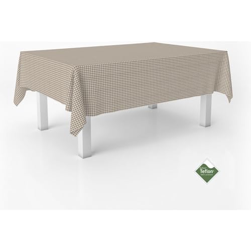 ECOMMERC3 Fleckabweisende Tischdecke für rechteckigen Tisch, Größe 100x140 cm | Schmutzabweisende Tischdecke, extra weich und wasserdicht, Taupe von ECOMMERC3