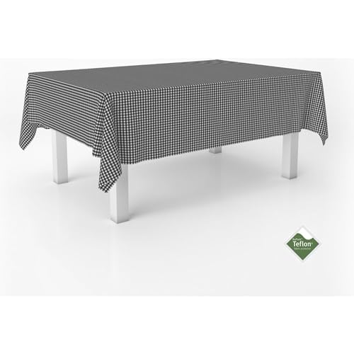 ECOMMERC3 Fleckabweisende Tischdecke für rechteckigen Tisch, Größe 140x140 cm | Schmutzabweisende Tischdecke, extra weich und wasserdicht, Schwarz von ECOMMERC3