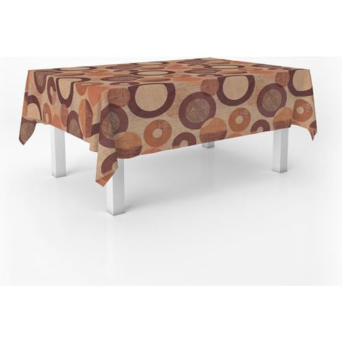 ECOMMERC3 Fleckabweisende Tischdecke für rechteckigen Tisch, Größe 140x140 cm | Schmutzabweisende Tischdecke, extra weich und wasserdicht, TAMBRE ORANGE von ECOMMERC3