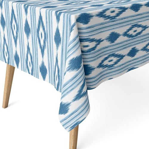ECOMMERC3 Fleckabweisende Tischdecke für rechteckigen Tisch, Größe 180x140 cm | Schmutzabweisende Tischdecke, extra weich und wasserdicht, Islas Celeste von ECOMMERC3