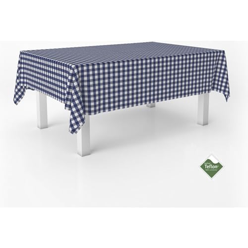 ECOMMERC3 Fleckabweisende Tischdecke für rechteckigen Tisch, Größe 180x140 cm | Schmutzabweisende Tischdecke, extra weich und wasserdicht, Marine von ECOMMERC3