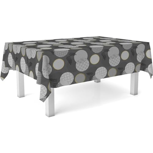 ECOMMERC3 Fleckabweisende Tischdecke für rechteckigen Tisch, Größe 200x140 cm | Schmutzabweisende Tischdecke, extra weich und wasserdicht, Lens SCHWARZ von ECOMMERC3